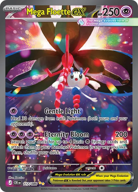 Mega Floette ex, Pokémon card CRI 117 — Chaos Rising set