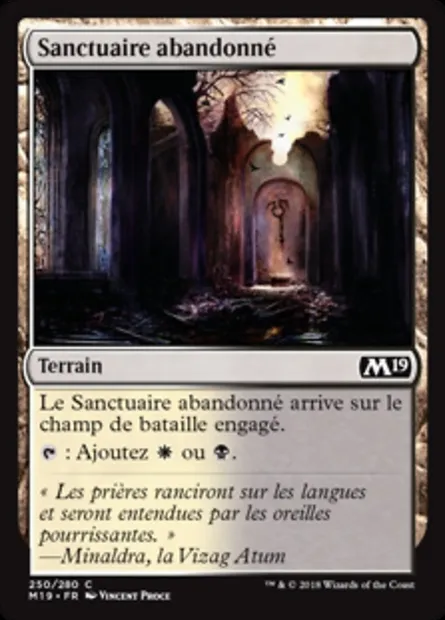 Sanctuaire abandonné, carte Magic M19 250 — extension Core Set 2019
