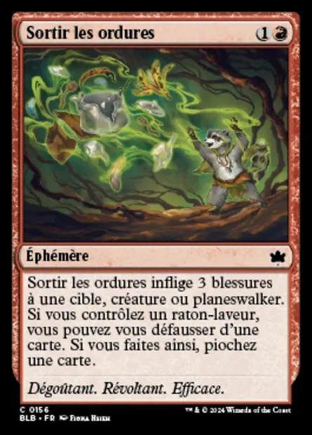 Sortir les ordures, carte Magic BLB 156 — extension Bloomburrow