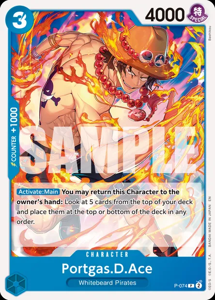 Portgas.D.Ace, One Piece card P-074 — Promotion card set