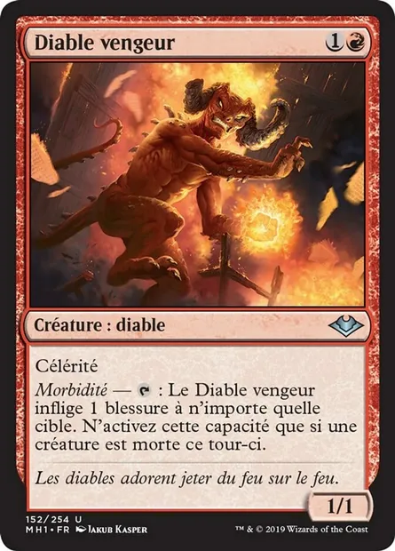 Diable vengeur, carte Magic MH1 152 — extension Horizons du Modern