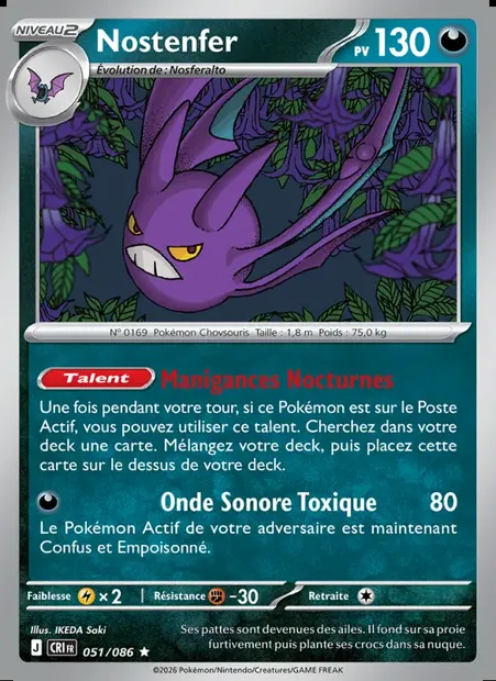 Nostenfer, carte Pokémon CRI 051 — extension Chaos Ascendant