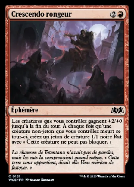Crescendo rongeur, carte Magic WOE 131 — extension Wilds of Eldraine
