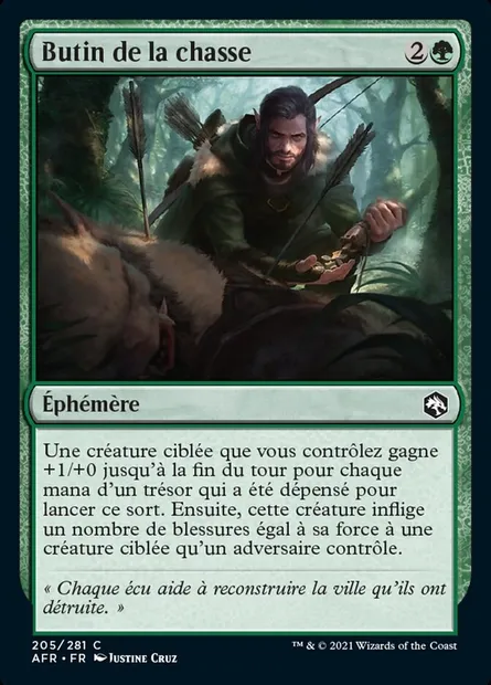 Butin de la chasse, carte Magic AFR 205 — extension Forgotten Realms: Aventures dans les Royaumes Oubliés