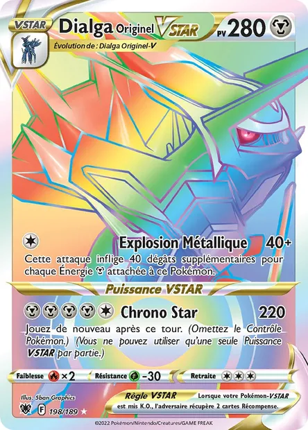 Dialga Originel VSTAR, carte Pokémon ASR 198 — extension Astres Radieux