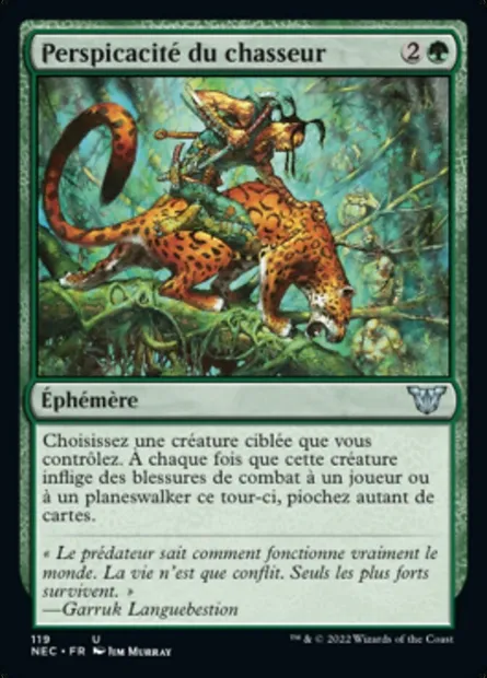 Perspicacité du chasseur, carte Magic NEC 119 — extension Neon Dynasty Commander