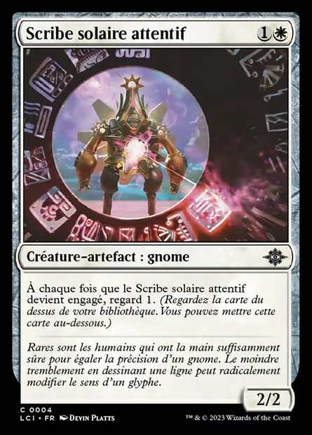 Scribe solaire attentif, carte Magic LCI 4 — extension The Lost Caverns of Ixalan
