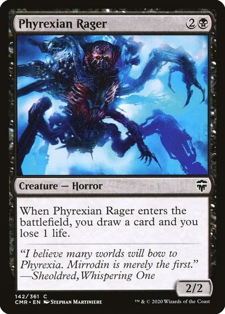 Phyrexian Rager, Magic card CMR 142 — Commander Legends set