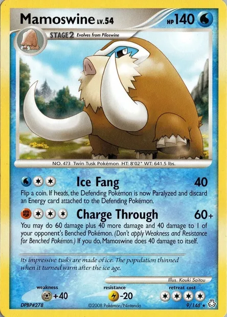 Mamoswine Lv.54, carte Pokémon TDX 009-3 — extension Theme Deck & Blisters Exclusives